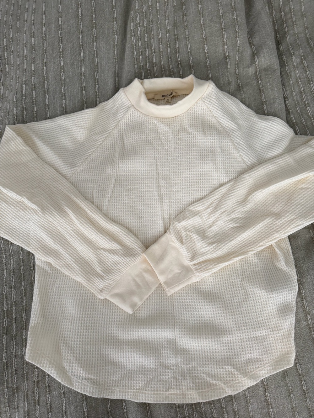 NWOT Madewell Waffle Knit Long Sleeve Crewneck Tee